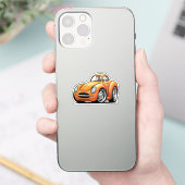 Classic Orange Toon Car シール (スマートフォン)