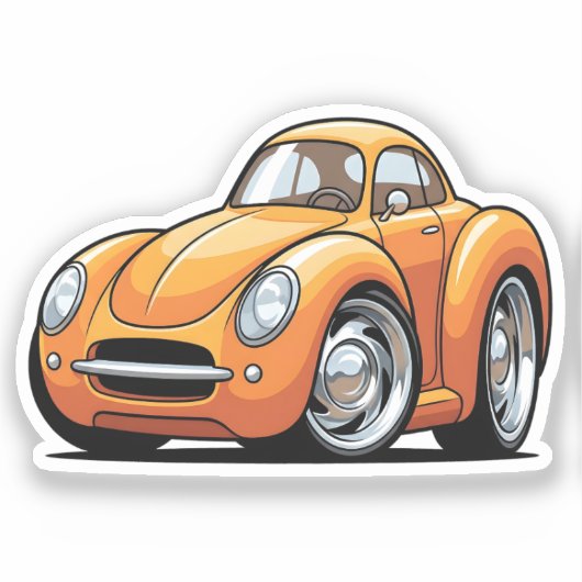 Classic Orange Toon Car シール (正面)