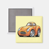Classic Orange Toon Car マグネット (正面/裏面)