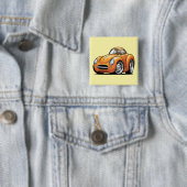 Classic Orange Toon Car 缶バッジ (インサイチュ)