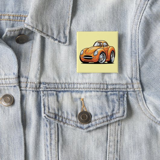 Classic Orange Toon Car 缶バッジ (インサイチュ)