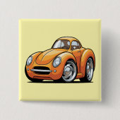 Classic Orange Toon Car 缶バッジ (正面)