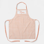 Classic Orange & White Gingham | Personalized Name エプロン (正面)