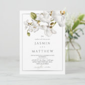 Classic Orchids Frame Elegant Wedding Photo 招待状 (スタンド正面)
