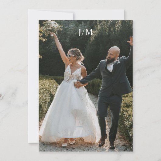 Classic Orchids Frame Elegant Wedding Photo 招待状 (裏面)