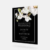 Classic Orchids Frame Elegant Welcome Wedding Sign アクリルサイン (傾斜)