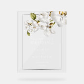 Classic Orchids Frame Elegant Welcome Wedding Sign アクリルサイン (正面)