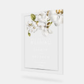 Classic Orchids Frame Elegant Welcome Wedding Sign アクリルサイン (傾斜)