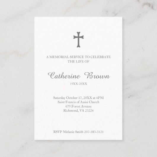 Classic Ornamental Border for Funeral Service 名刺 (裏面)