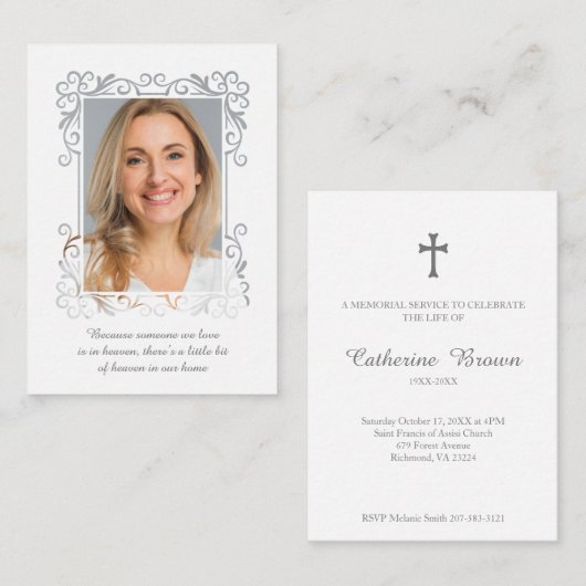 Classic Ornamental Border for Funeral Service 名刺 (正面/裏面)