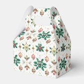 Classic Ornaments & Holly Christmas Pattern フェイバーボックス (裏面サイド)