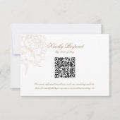 Classic Outline Floral QR code RSVP Respond Card (正面)