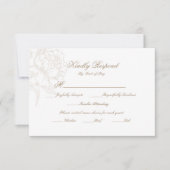 Classic Outline Floral RSVP Respond Card (正面)