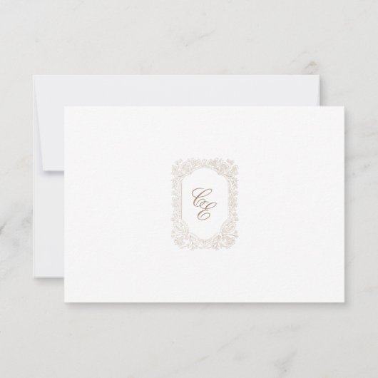 Classic Outline Floral RSVP Respond Card (裏面)