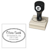 Classic Oval Border Return Address Rubber Stamp ラバースタンプ (押印)