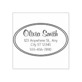 Classic Oval Border Return Address Rubber Stamp ラバースタンプ (インプリント)