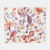 Classic paisley and fine lace pattern, Persian pat フリースブランケット (正面(横))