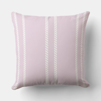 Classic Pale Mauve/Pink with Stripes Throw Pillow クッション