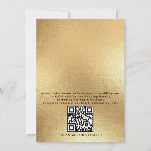 Classic Palms Trees Elegant Modern QR Code Wedding 招待状 (裏面)