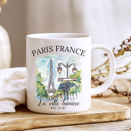 Classic Paris France Scenic Illustration コーヒーマグカップ