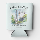 Classic Paris France Scenic Illustration 缶クーラー (正面)