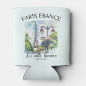 Classic Paris France Scenic Illustration 缶クーラー (裏面)