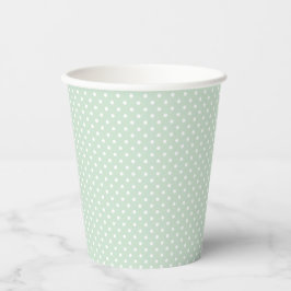 Classic Pastel Green Mint Polka Dot 紙コップ