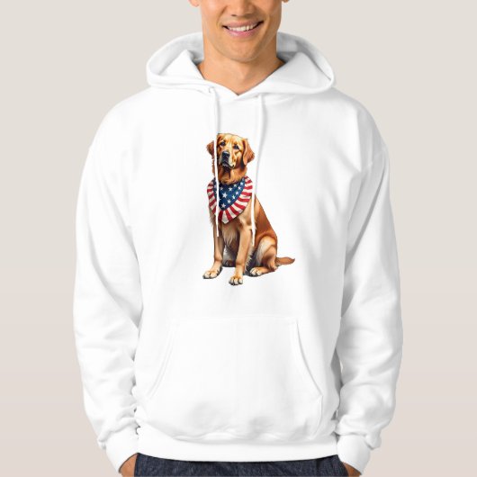 Classic Patriotic Golden Retriever Vintage Shirt 2 パーカ (正面)