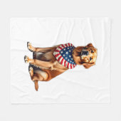 Classic Patriotic Golden Retriever Vintage Shirt 2 フリースブランケット (正面(横))