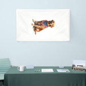 Classic Patriotic Golden Retriever Vintage Shirt 2 横断幕 (トレードショー)