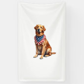 Classic Patriotic Golden Retriever Vintage Shirt 2 横断幕 (縦)