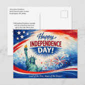 Classic Patriotic Independence Day シーズンポストカード (正面/裏面)