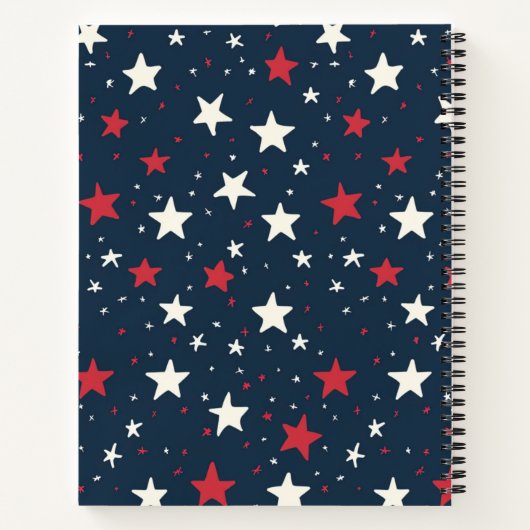 Classic Patriotic Stars Pattern ノートブック (裏面)