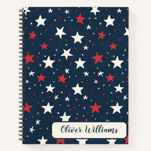 Classic Patriotic Stars Pattern ノートブック (正面)