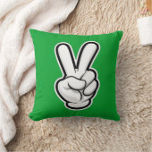 Classic Peace Hand Symbol Icon クッション (ブランケット)