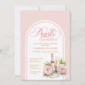 Classic Pearls and Prosecco Bridal Shower Invite 招待状 (正面)