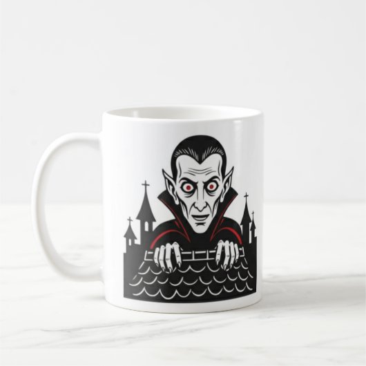 Classic Peeking Vampire Mug  コーヒーマグカップ (左)