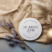 Classic "Perfect Blend" Black/White Coffee Wedding ラウンドシール