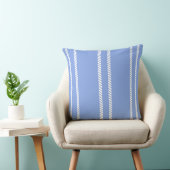 Classic Periwinkle Blue with Stripes Throw Pillow クッション (椅子)
