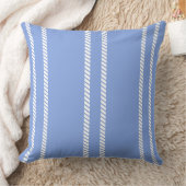 Classic Periwinkle Blue with Stripes Throw Pillow クッション (ブランケット)
