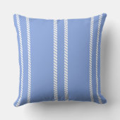 Classic Periwinkle Blue with Stripes Throw Pillow クッション (裏面)