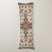 Classic Persian Floral Warm Rust and Navy Ivory ボディピロー (正面縦)