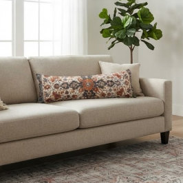 Classic Persian Floral Warm Rust and Navy Ivory ボディピロー