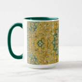 Classic Persian Mustard with Teal Floral Accents マグカップ (左)
