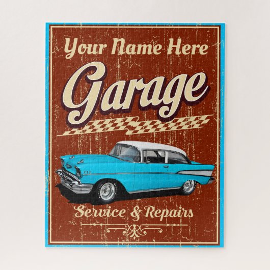Classic Personalized 1957 Garage ジグソーパズル (縦)