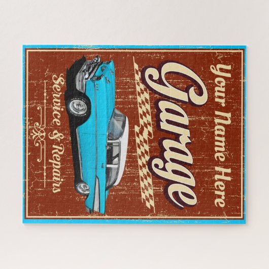 Classic Personalized 1957 Garage ジグソーパズル (横)