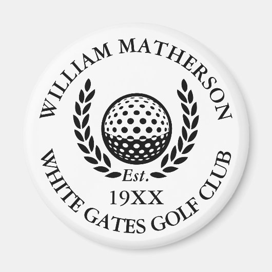 Classic Personalized Golf Club Name マグネット (正面)