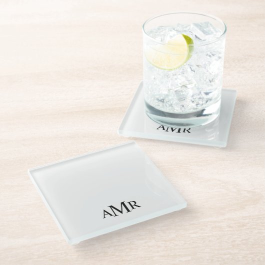 Classic Personalized Monogram ガラスコースター (アングル)