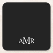 Classic Personalized Monogram スクエアペーパーコースター (正面)