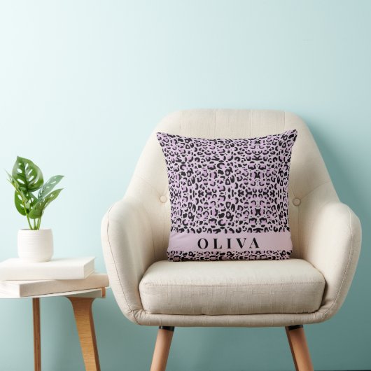 Classic Personalized Pink Leopard Print クッション (椅子)